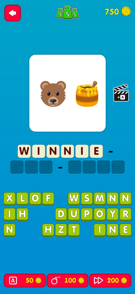 Puzzle emoji di Winnie the Pooh nel gioco Indovina gli Emoji. Film