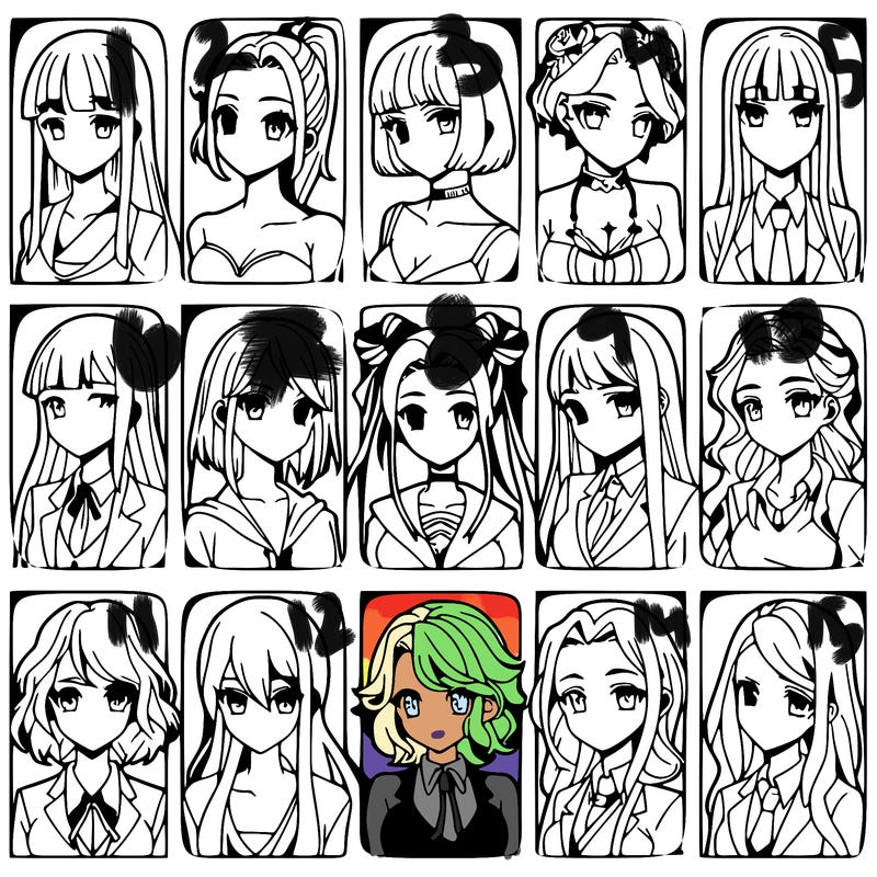 girls that look diffrent anime