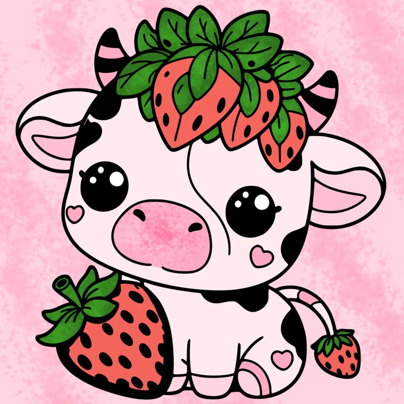 cute strawberry cow