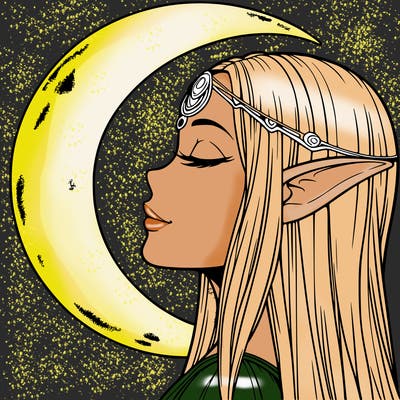 a realistic moon elf
