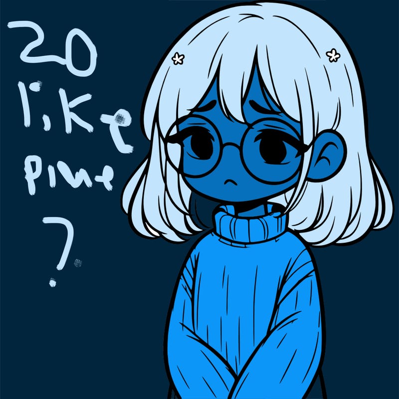 sad girl with glasses in a sweater
