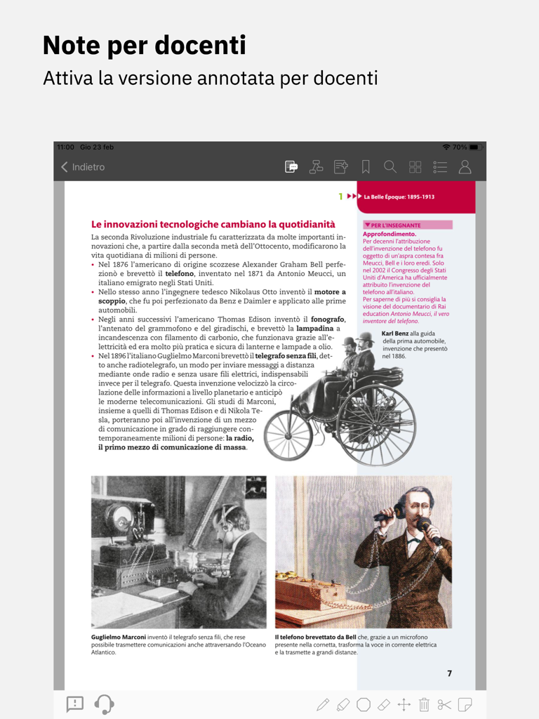 Booktab - Página de libro de texto de historia digital en Booktab con notas del profesor y herramientas interactivas