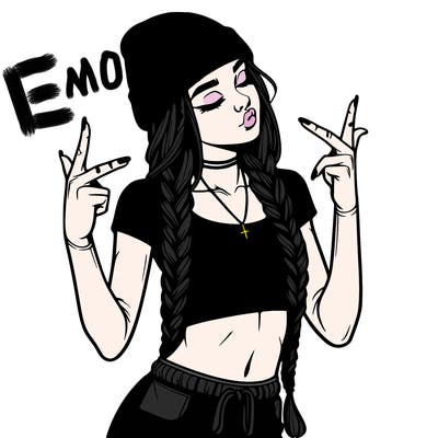 realistic teenage girl with braids and a beanie and crop top doing 🫶🏼