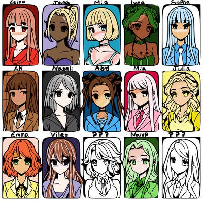 girls that look diffrent anime