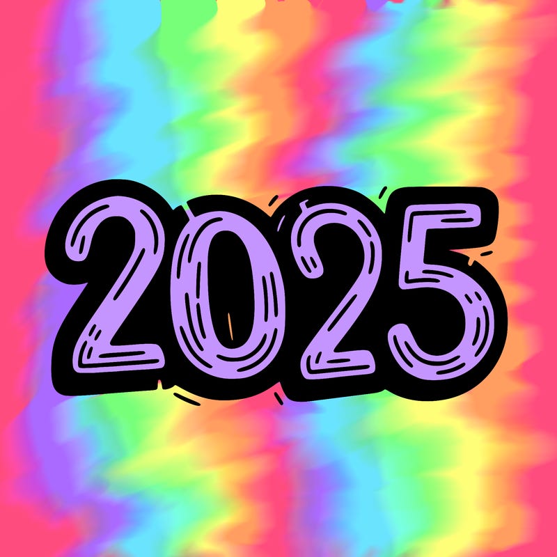 one line scrawled numbers sketch design “2025”