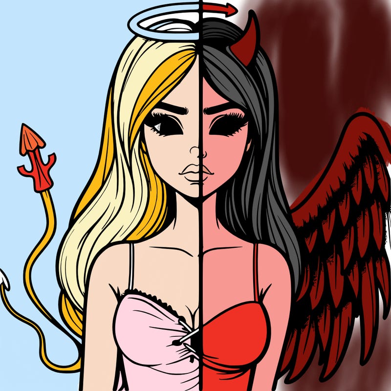 devil vs angel realistic girl