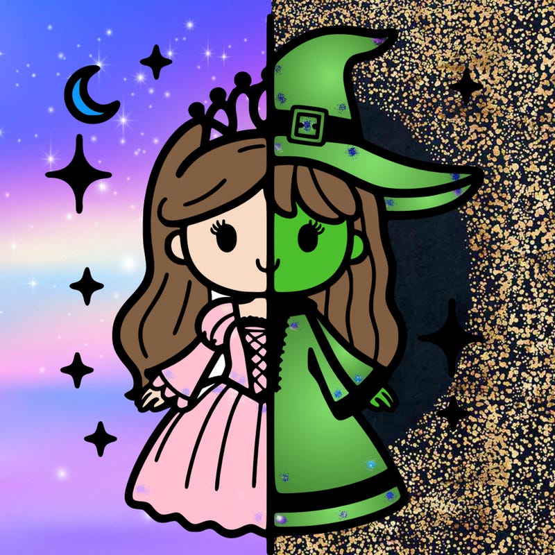 split princess and witch
