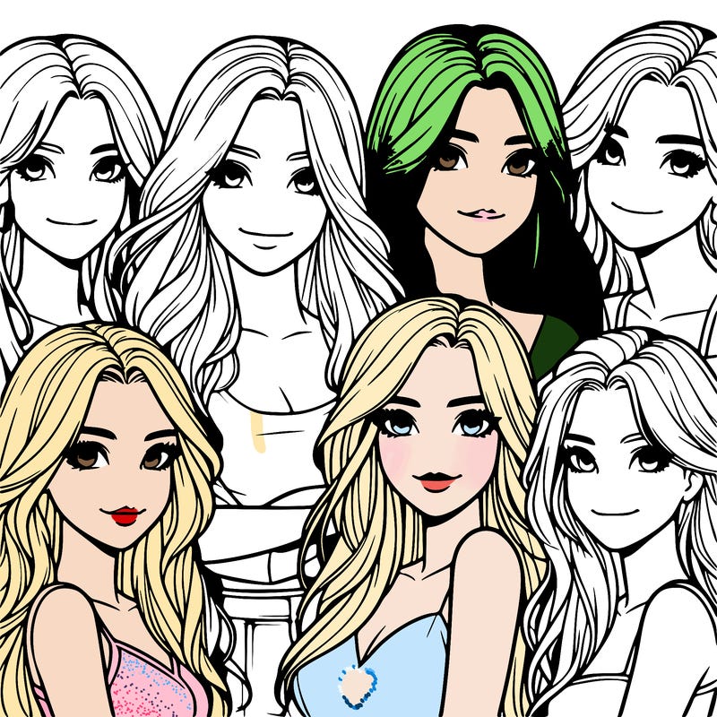 a group of realistic girls