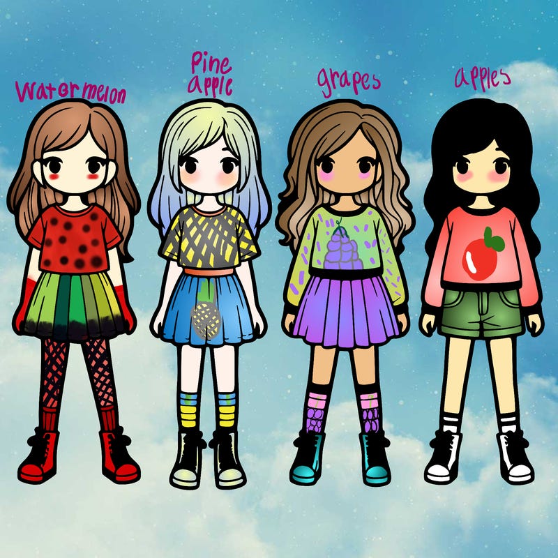 four girles standing