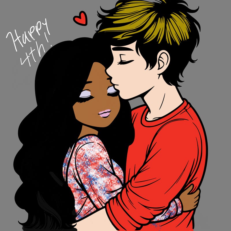 a realistic couple boy and girl hugging and kissing