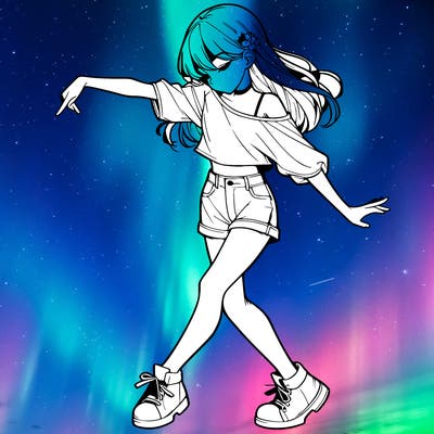 realistic girl danceing