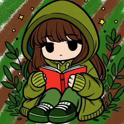 girl in oversized hoodie reading a book