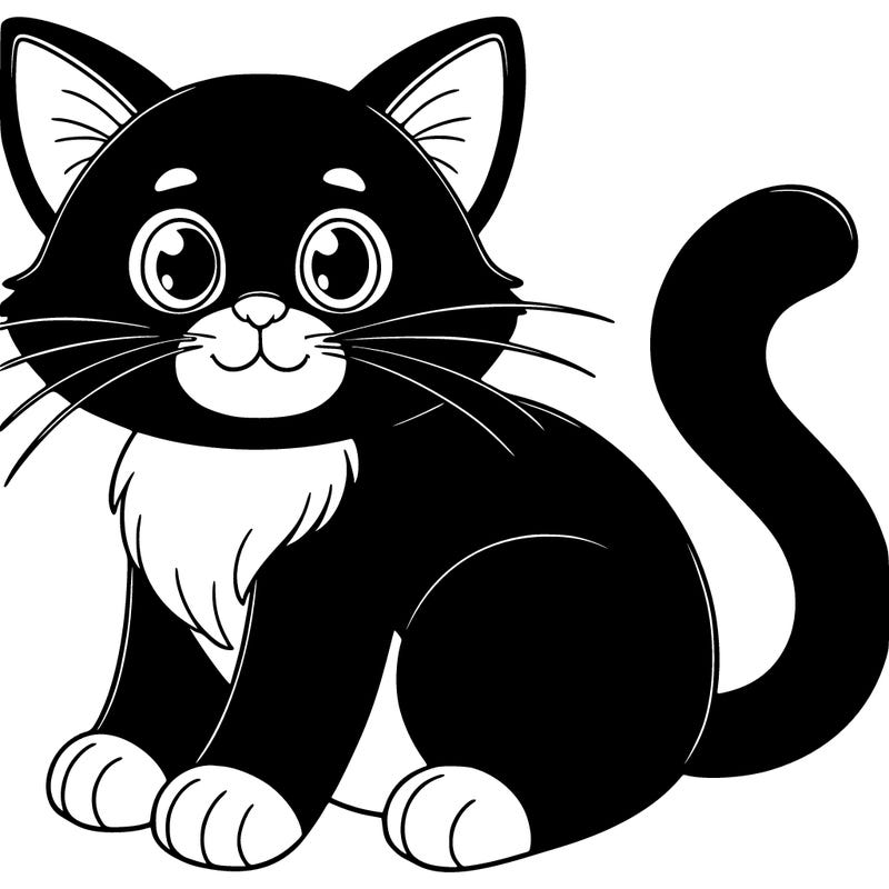 black cat with white belly