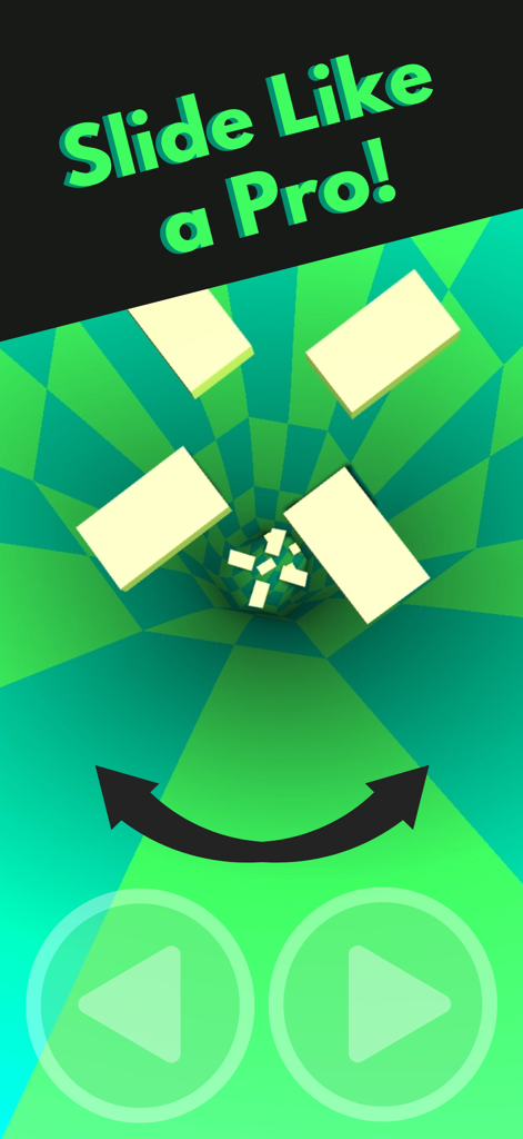 Color Tunnel Rush - Gameplay screenshot of Color Tunnel Rush showing navigation through a green patterned tunnel with obstacles