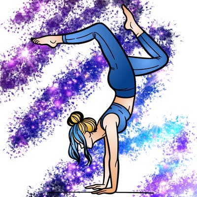 a woman doing a handstand