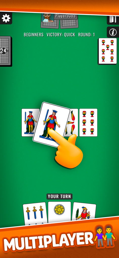 Rubamazzo Più - Card Games - Rubamazzo Piu card game multiplayer interface with Italian regional cards