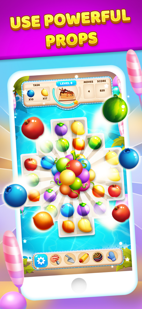 Chef's Quest: Match Sensation - Colorful match 3 puzzle gameplay with powerful props in Chef's Quest