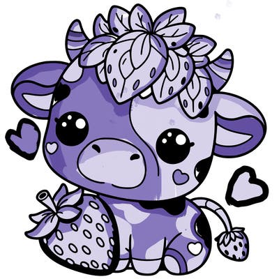 cute strawberry cow