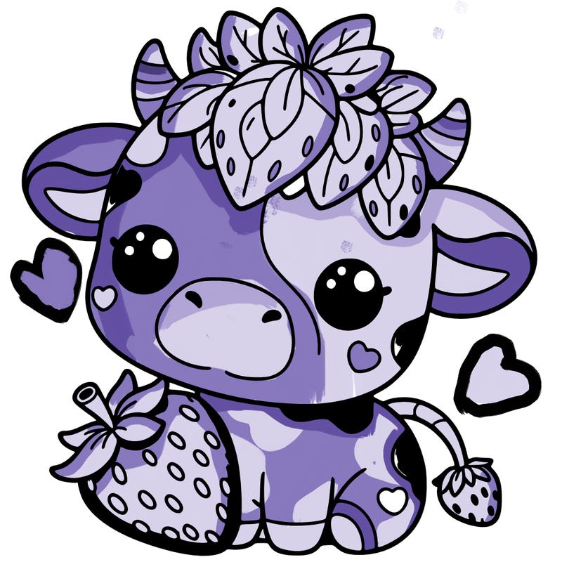 cute strawberry cow