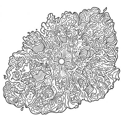 Dive into a celestial celebration with this intricate Crab Nebula coloring page, infused with the vibrant spirit of Pride Month. Discover swirling cosmic patterns, hidden hearts, and stars awaiting your creative touch.