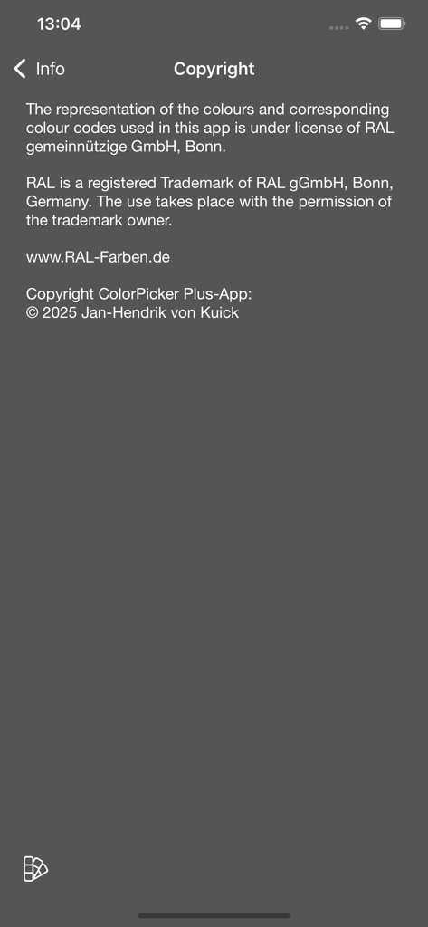ColorPicker Plus - ColorPicker Plusの著作権とRALライセンス情報