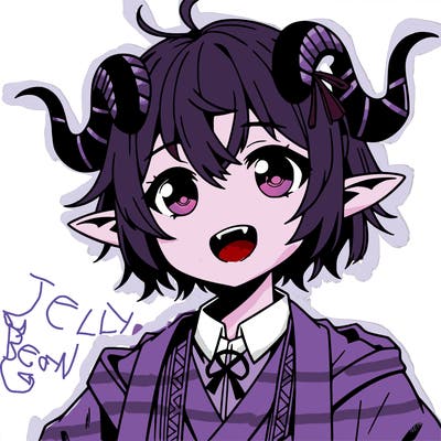 anime girl with horns