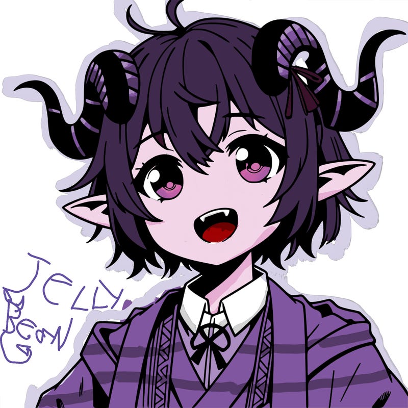 anime girl with horns