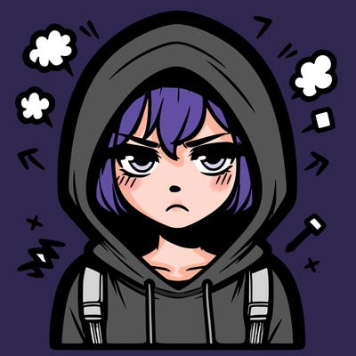 angsty teen girl wearing hoodie