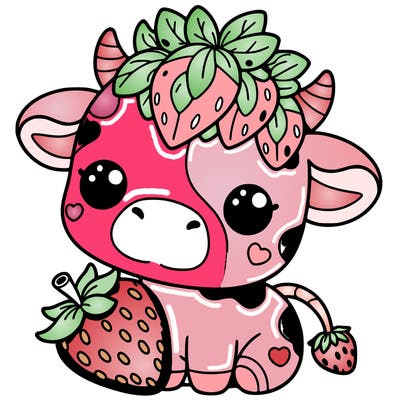 cute strawberry cow