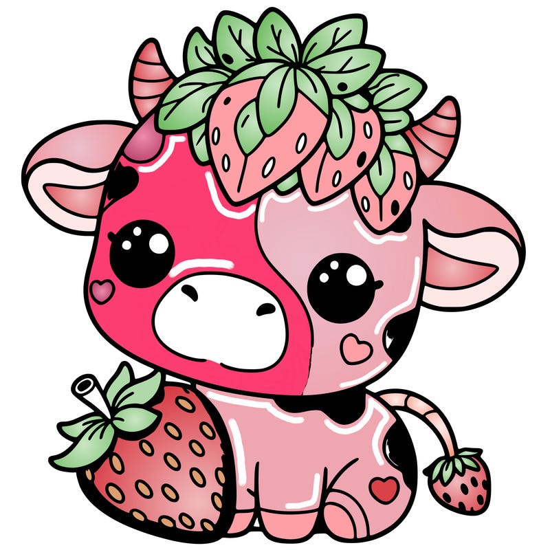 cute strawberry cow