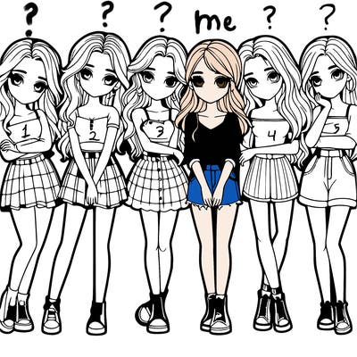 a group of girls realistic
