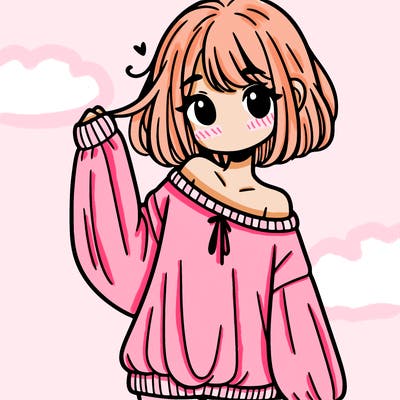 girl in baggy sweater hanging off her shoulder