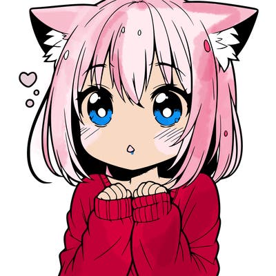 shy anime catgirl