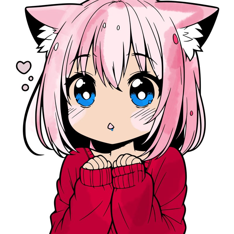 shy anime catgirl