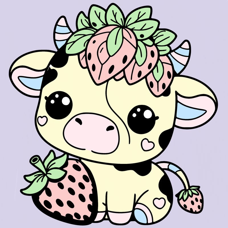 cute strawberry cow