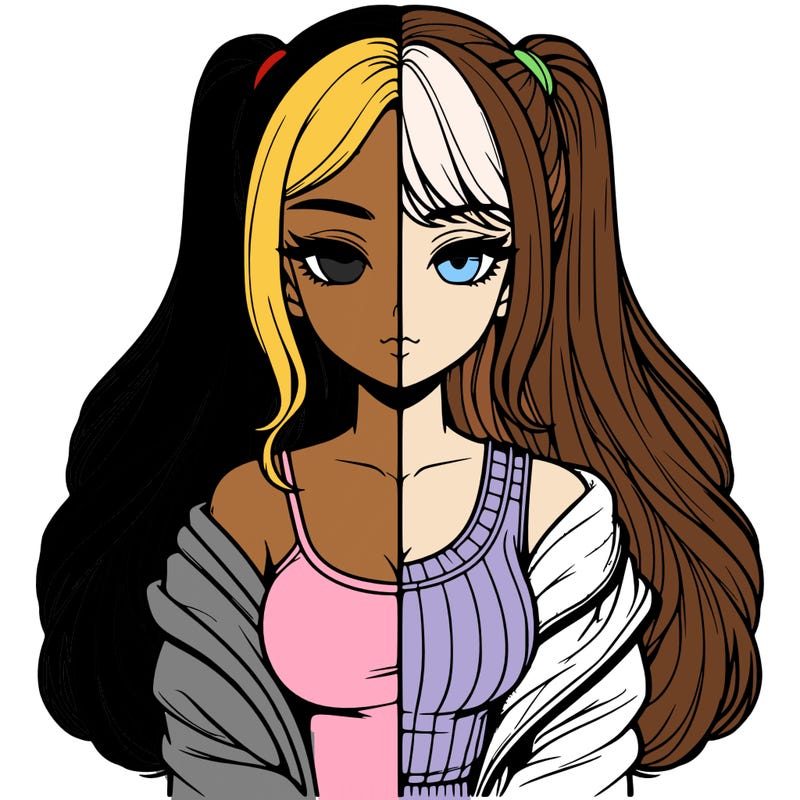 realistic girl split