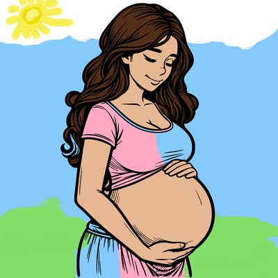 woman heavily pregnant realistic