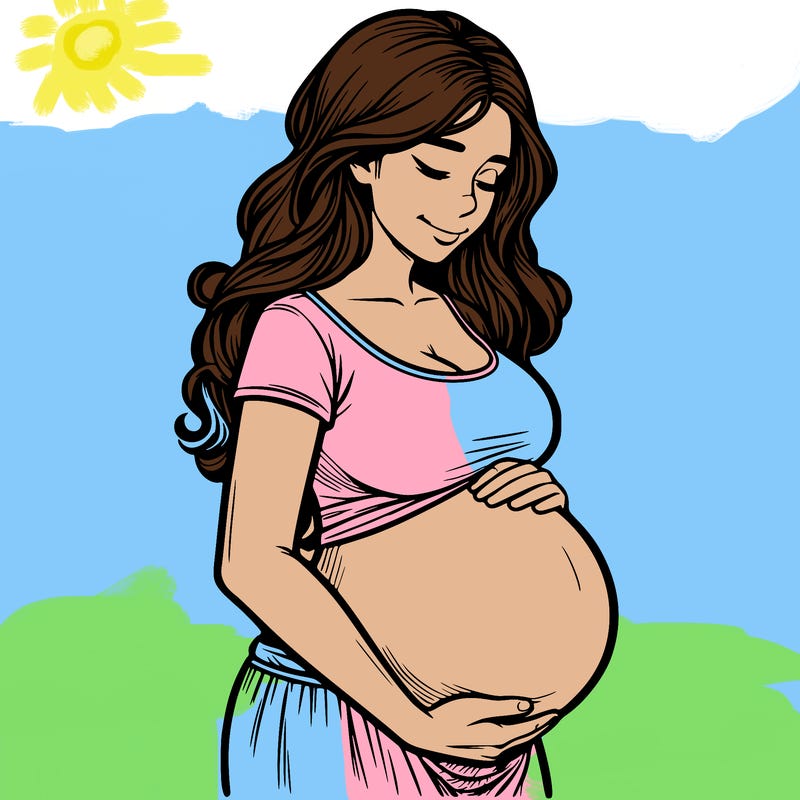 woman heavily pregnant realistic