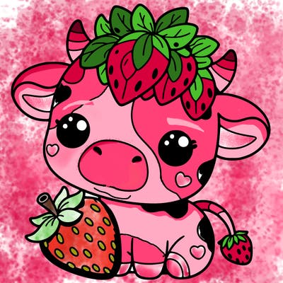 cute strawberry cow
