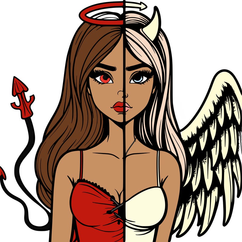 devil vs angel realistic girl