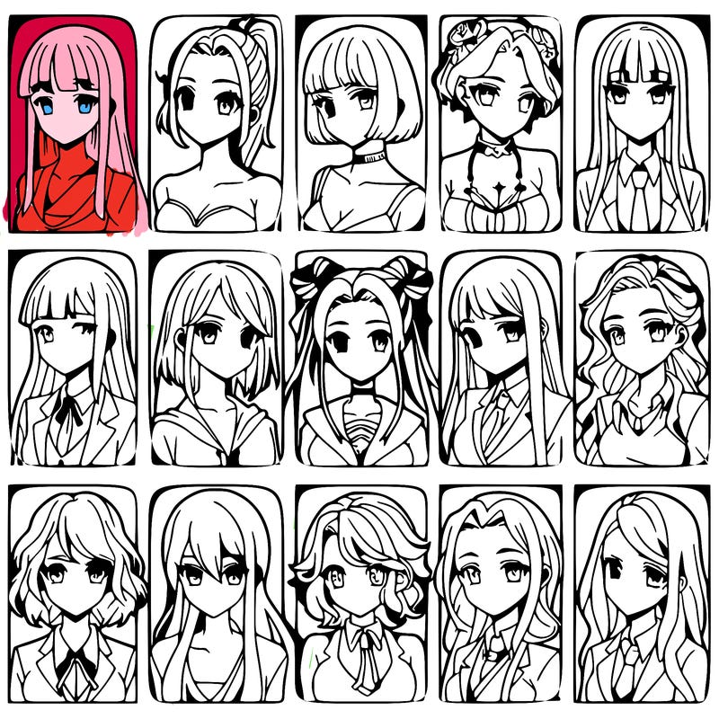 girls that look diffrent anime