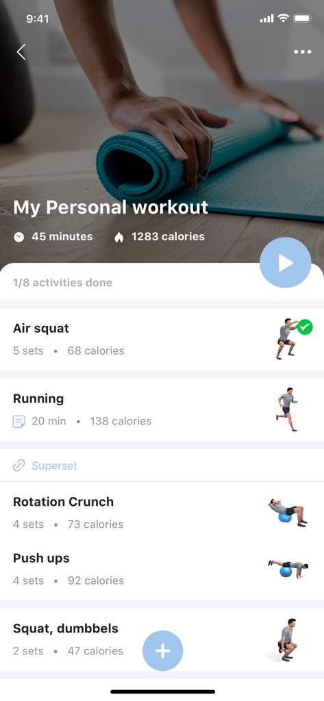 Aura Fitness Club App - Aura Fitness Club App workout interface with exercise list and progress tracking.