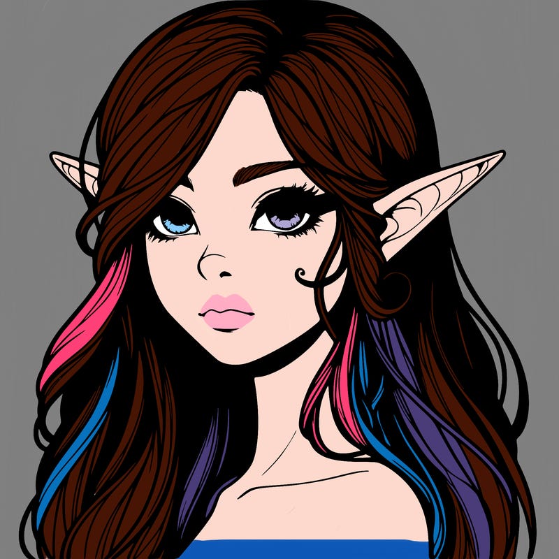 elf girl realistic dark fantasy