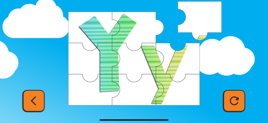 ABC para los Niños: Spannish - Educational jigsaw puzzle featuring the letter Y for kids learning Spanish