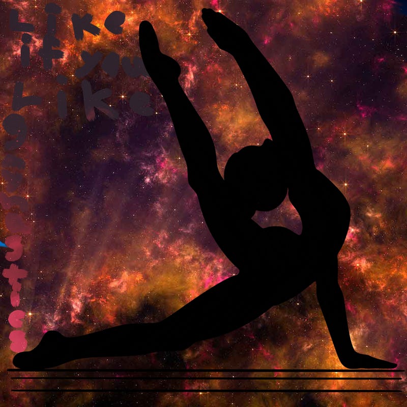 girl doing gymnastics realistic ( split )