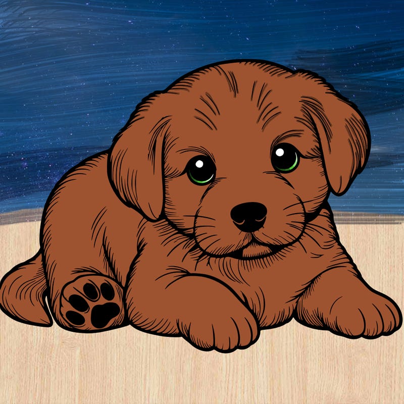 a cute realistic puppy