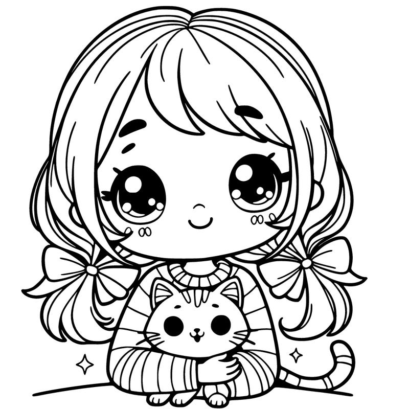 girl with a cat