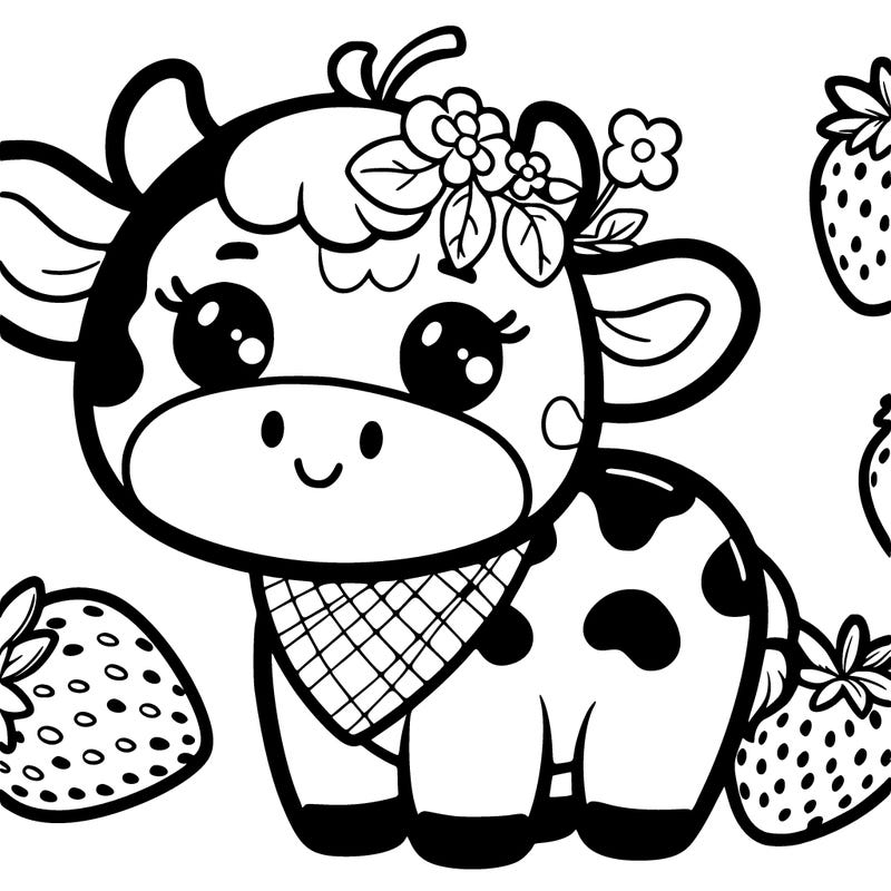a cute strawberry cow