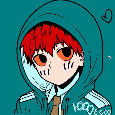 manga character with a hoodie