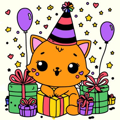 a little cat that was so cute that got so many presents